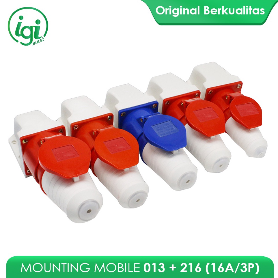 KODE B17K INDUSTRIAL PLUG MOBILE MOUNTING SOCKET 13  213  16A 3P 1 SET