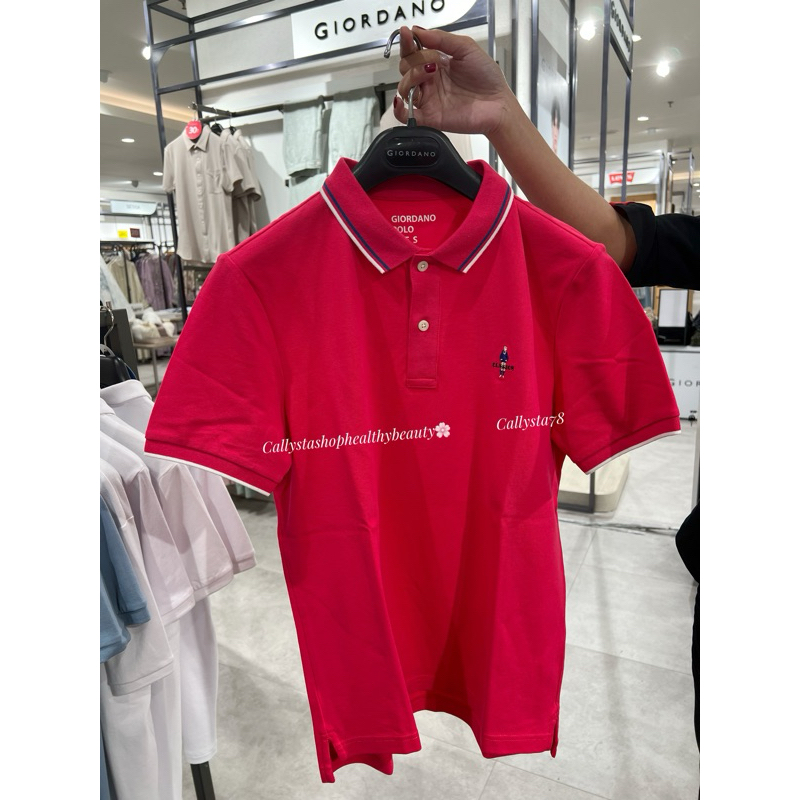 Giordano Polo Shirt Man Tapered Fit Classic Signature Rose Red sale from 439k