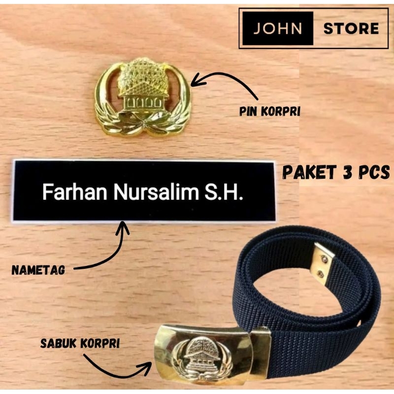 

Paket Name Tag ASN PNS (Nametag Akrilik Pin Kuningan Dan Sabuk Korpri)
