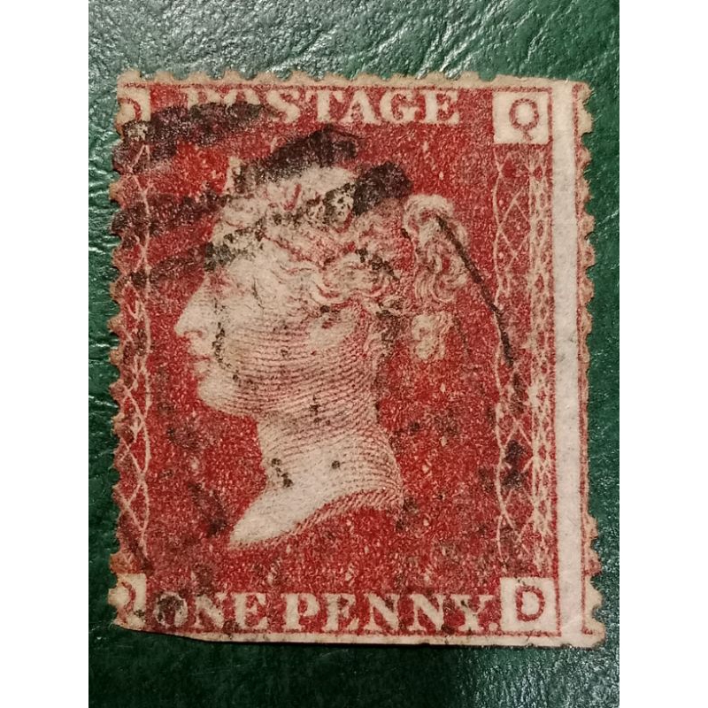 

Prangko Britania Raya Queen Victoria One Penny Red Tahun 1858 USED