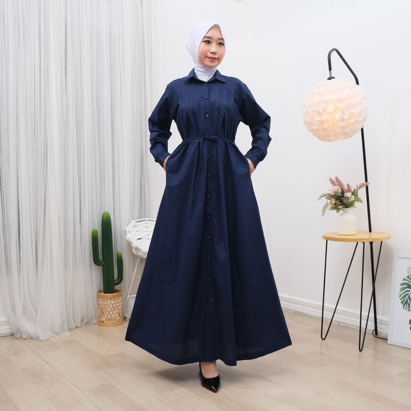 GAMIS STD REMPEL POLOS / KERAH KEMEJA / M-L / BRAND GUANGZHOU FASHION