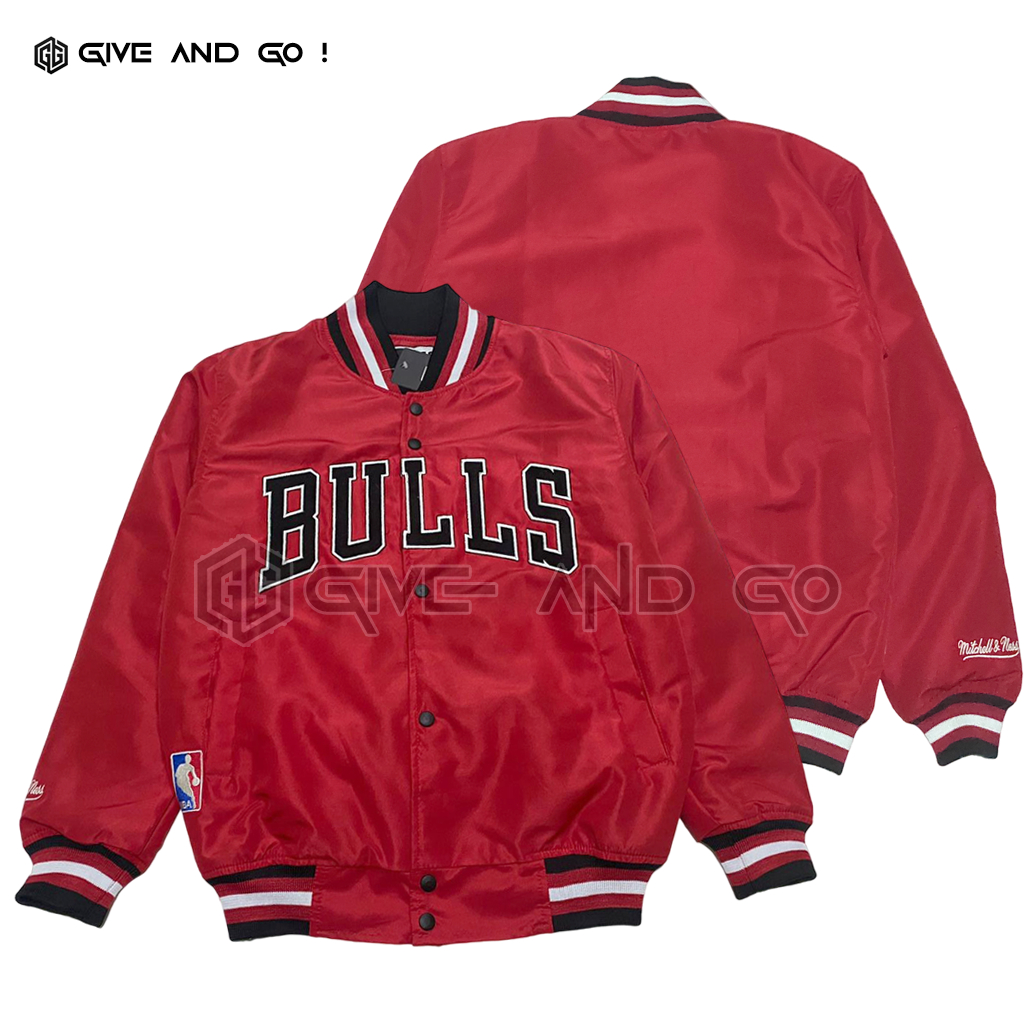 Jaket  Varsity Bulls NBA Premium - Bomber Fulltag Jacket Labels Chicago - Unisex Original
