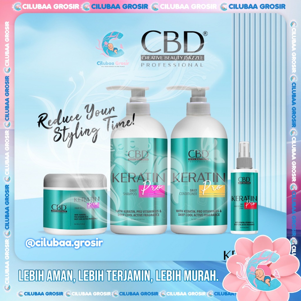CBD Professional Keratin Pro Daily Use Hair Mask 500gr || Keratin Shampoo  250ml || Keratin Conditio