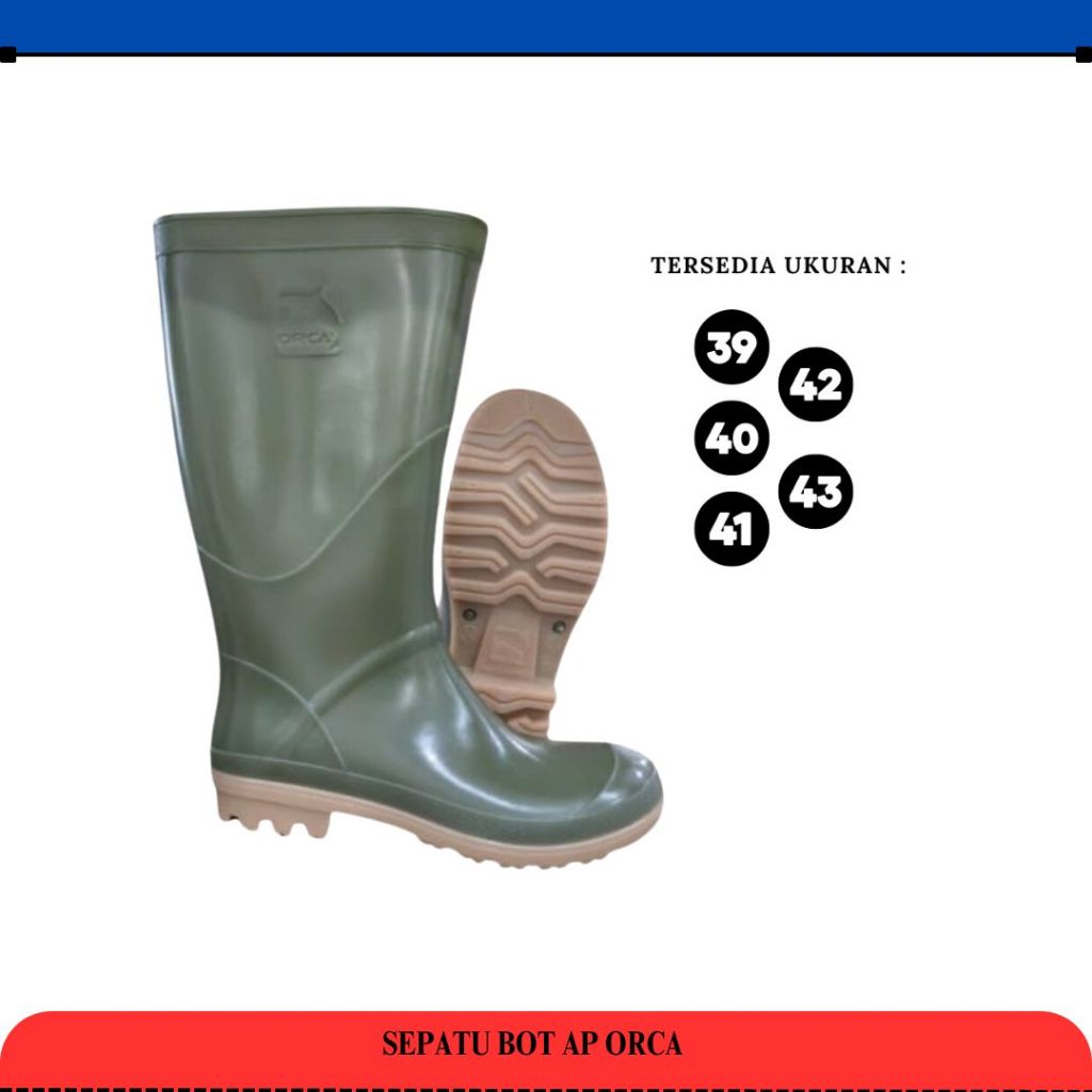 SEPATU BOT AP ORCA HIJAU - AP BOOTS ORCA - SEPATU BOT PVC KARET