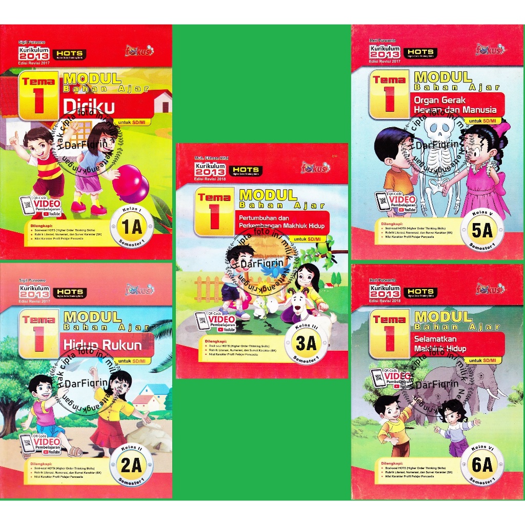 LKS Tematik Kelas  1 2 3 5 6 Tema 1  Semester 1 SD/MI K13 Rev 2018 HOTS-Fokus- Heri purwanto cuci gu