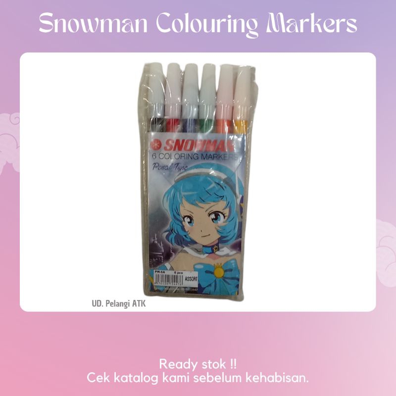 

♥️ pelangiatk ♥️ spidol snowman PW-6 A | Spidol 6 warna | snowman spidol coloring markers
