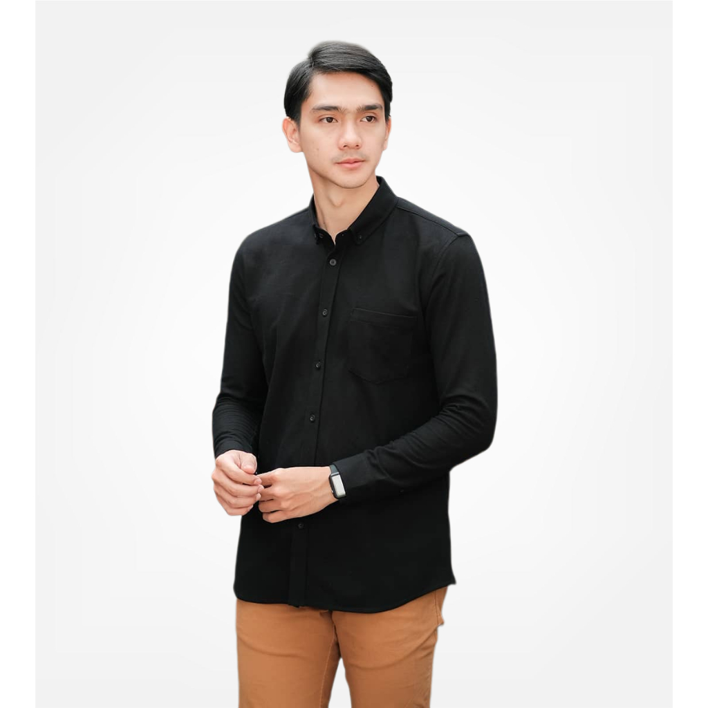 KEMEJA LENGAN PANJANG PRIA HITAM KEMEJA KERJA LENGAN PANJANG PRIA HITAM