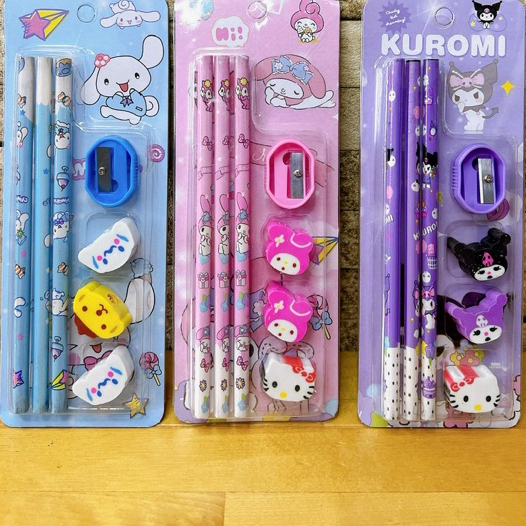 

Pensil Set SANRIO 7 IN 1 Set Stationery paket alat tulis anak cocok untuk souvenir atau hadiah ulang tahun anak set alat tulis paket ulang tahun