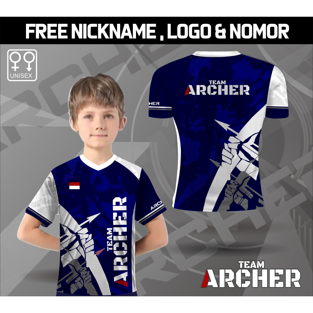 Baju anak kaos oalah raga panah jersey archer panahan