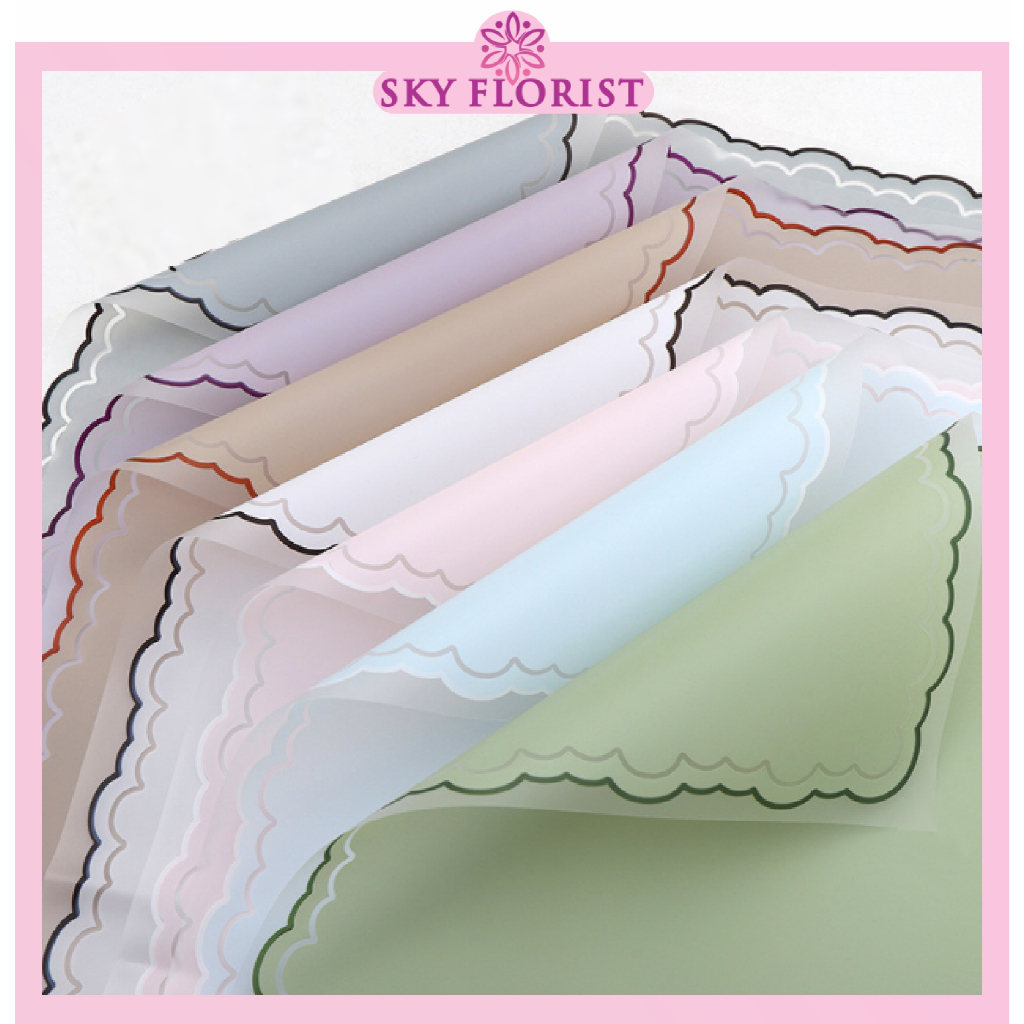 

Flower Wrapping Paper Varian List Cloud Awan Frame Transparan Kertas Buket Bunga Cellophane Florist KB6180