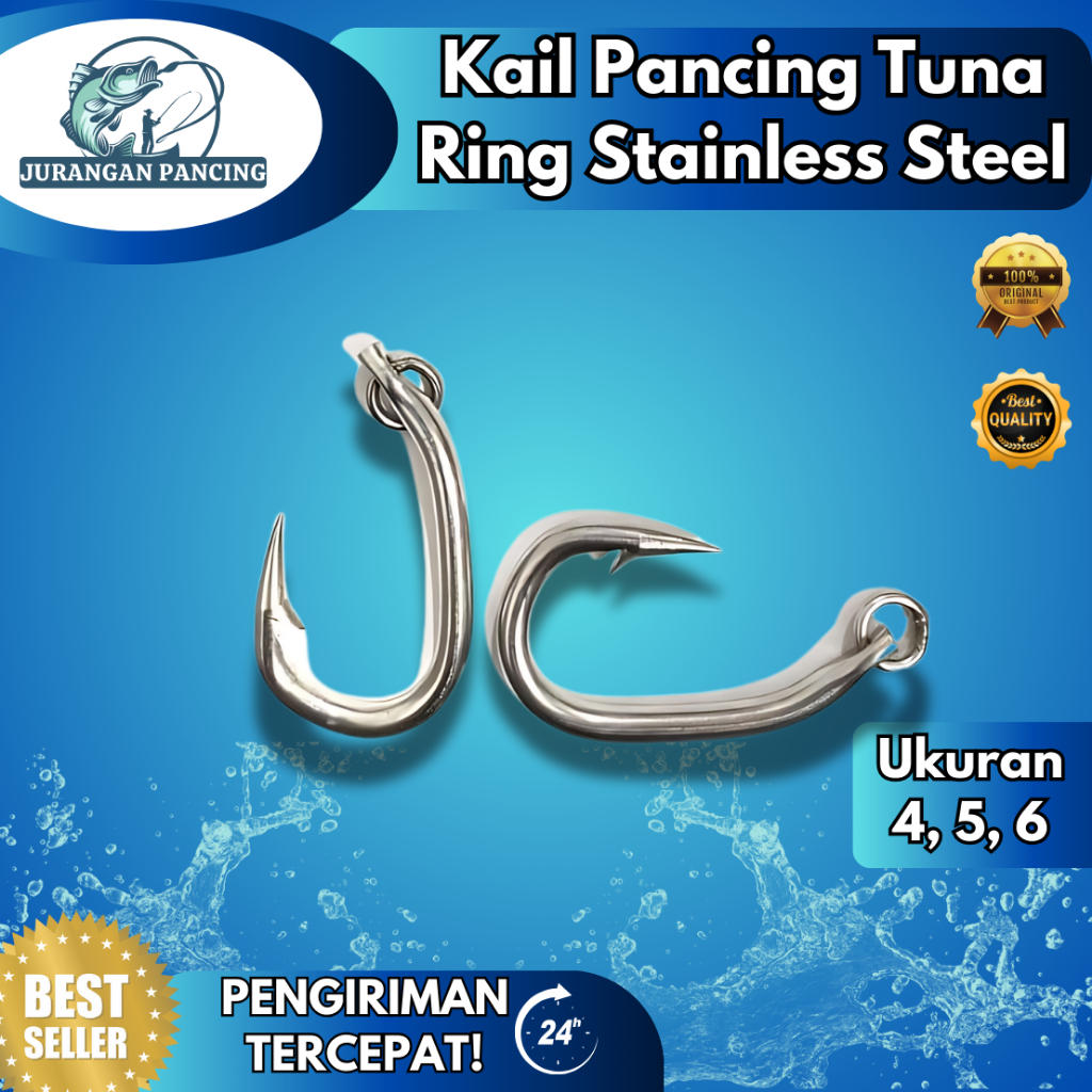 KAIL PANCING TUNA RING STAINLESS STEEL UKURAN 4,5,6/ PANCING TUNA BESAR / KAIL TUNA BESAR