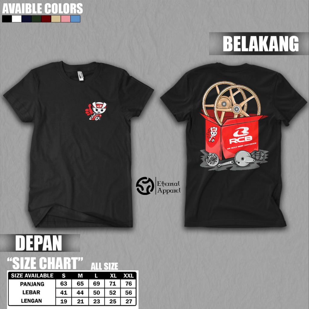Kaos / Baju / Tshirt RCB RACING VELG RCB ORIGINAL OTOMOTIF Distro Terlaris