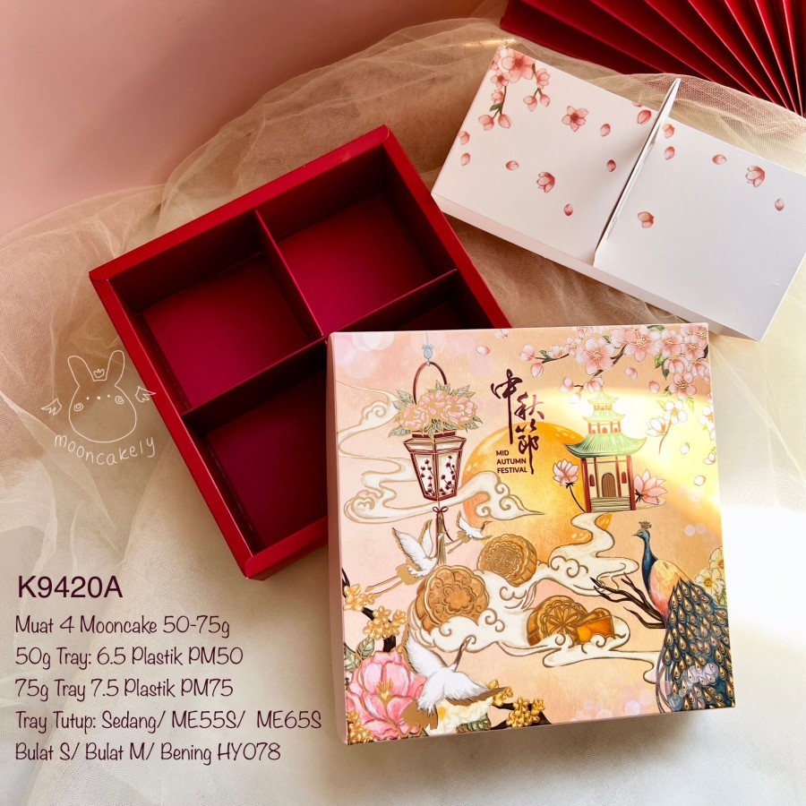 

Kotak Mooncake isi 4 K9420 dus Kue Bulan| Box| Packaging Merah K94