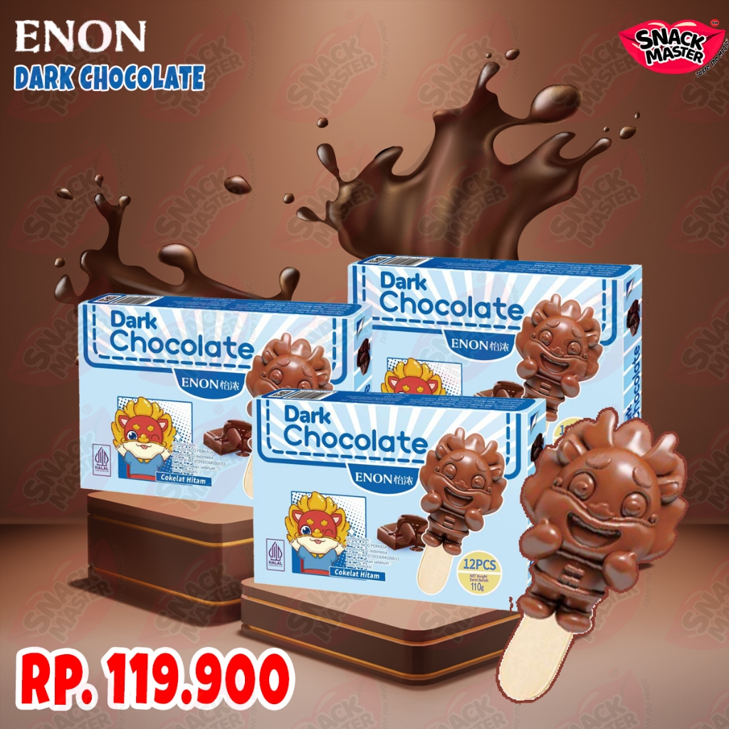 

[PAKET BUNDLE 3] Enon Karakter Animal Chocolate Stick 3 Pack 110g Matcha Chocolate Milk Chocolate, Dark Chocolate Camilan Manis