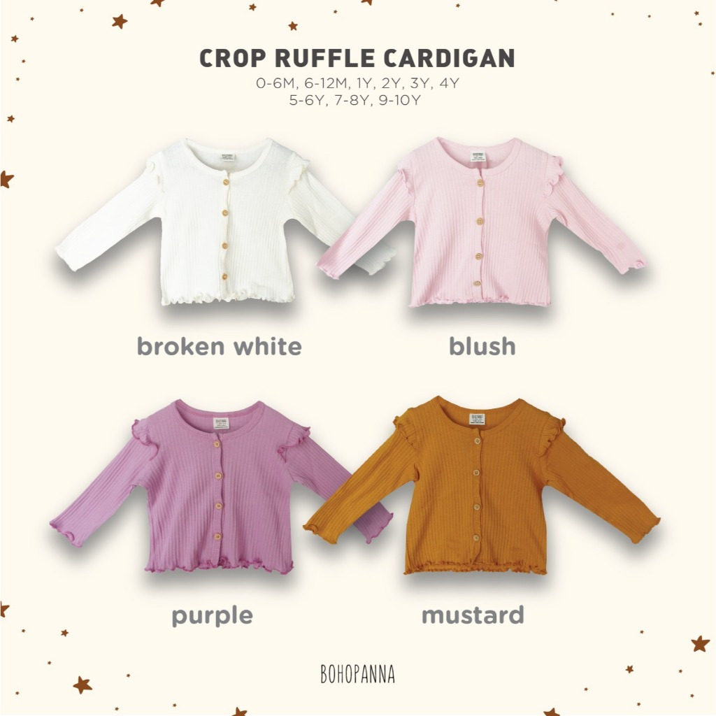 Bohopanna Crop Ruffle Cardigan B81 / Cardigan Outer Anak