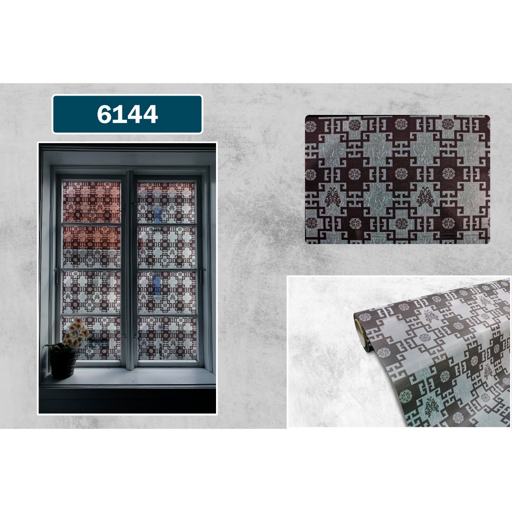 Stiker Kaca Jendela ( 6144 ) / Sandblast Sudah Ada Lem / Stiker Kaca Motif