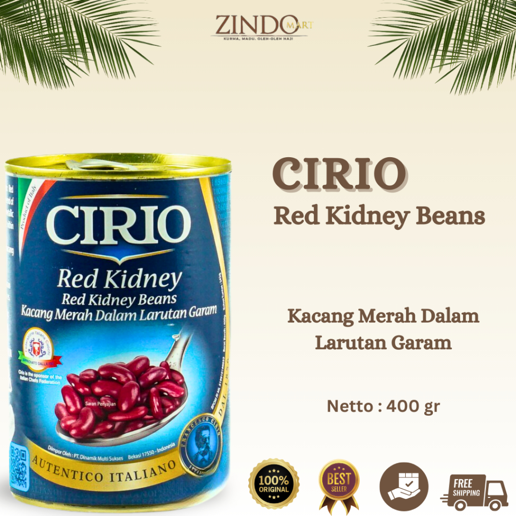 

CIRIO RED KIDNEY BEANS 400GR / KACANG MERAH DALAM LARUTAN GARAM