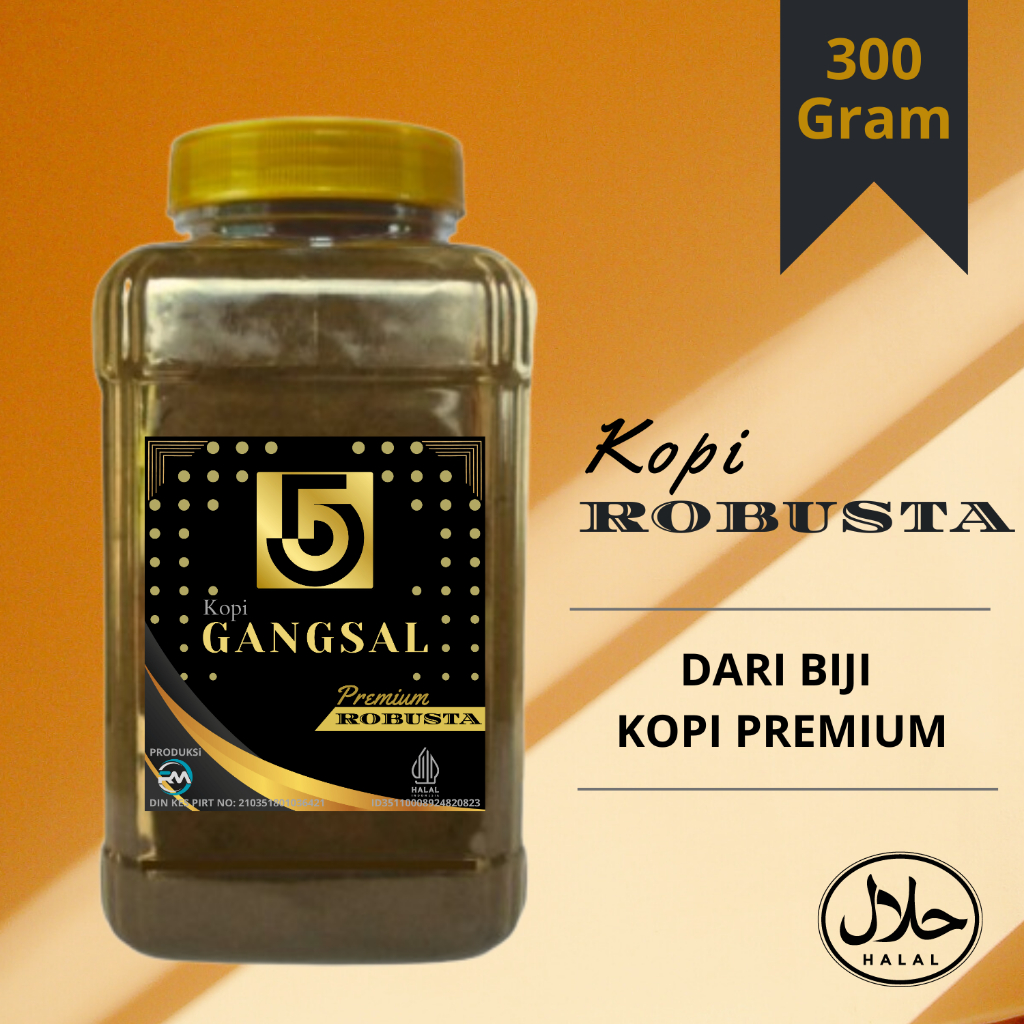 

Bubuk Kopi Murni Robusta kemasan Toples isi 300 Gram