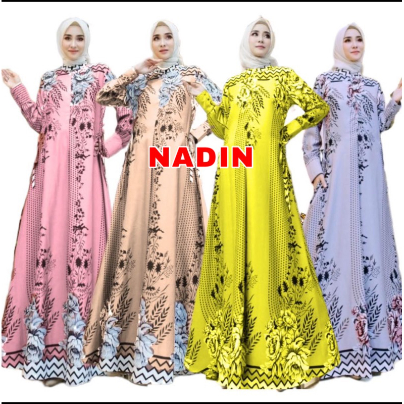Gamis Nadin LD120 Terbaru Termurah bahan hyget premium