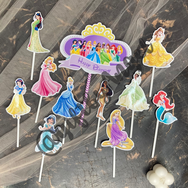 

Cake Topper Princess Happy Birthday / Dekorasi Kue Ultah Karakter Premium