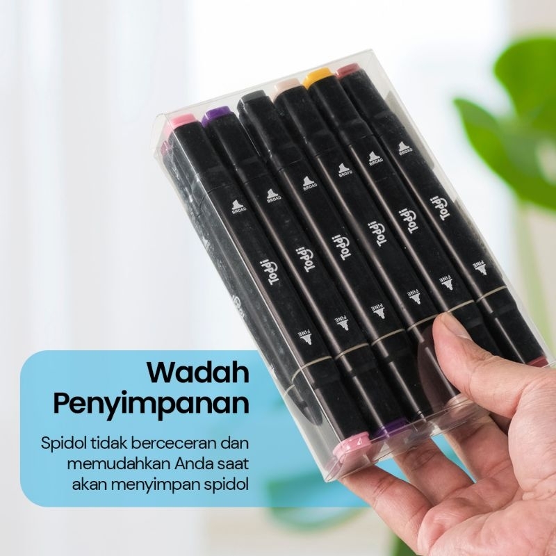 

Toddi Spidol Dual Side Art Sketch Marker Drawing Set 12 Color - T12 - Multi-Color