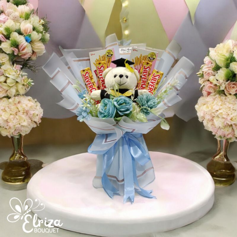 

Buket Bouquet Boneka dan coklat hadiah lucu