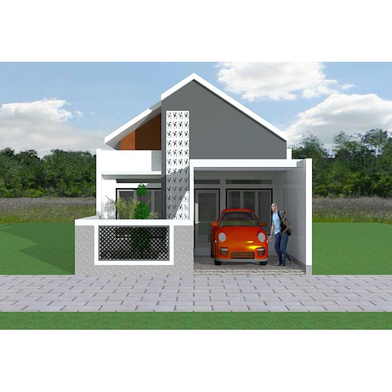 PAKET DESAIIN RUMAH SIAP BANGUN. Paket desain rumah 3D LT 6x10m2, LB 6x6m2.