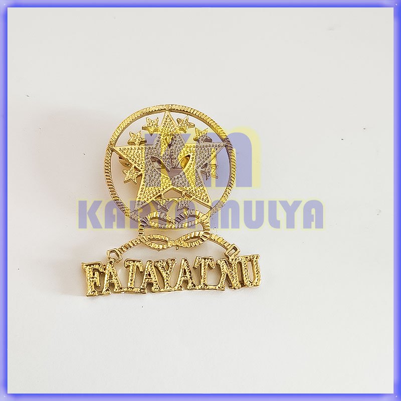 Pin Fatayat NU Model Cor Bahan Logam Kuningan Lencana Pin Fatayat NU - Karya Mulya