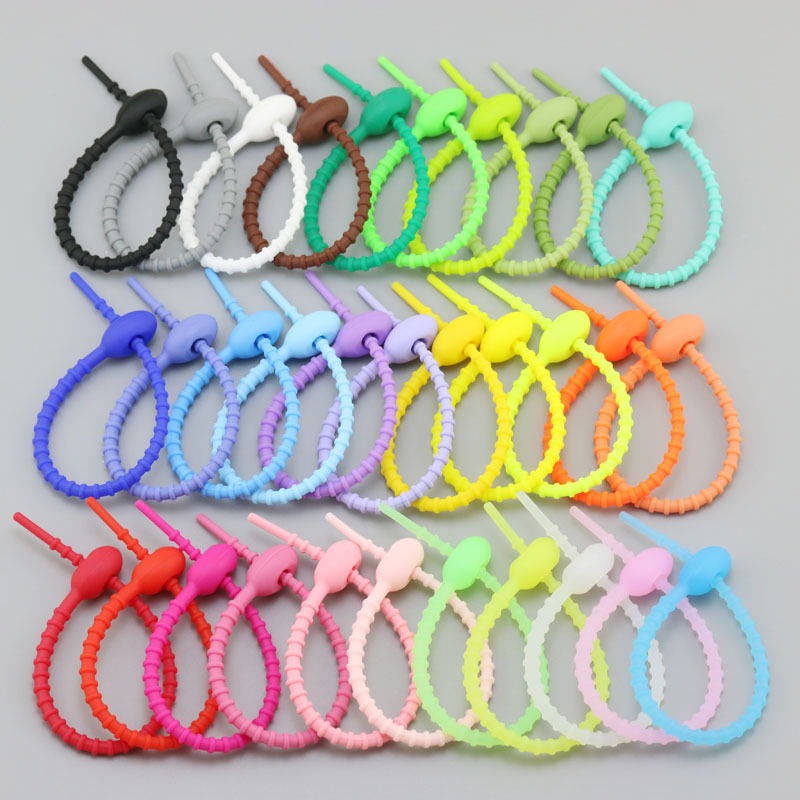 

Kabel Ties Warna / Karet Silikon Pengikat Kabel Karet Multifungsi Bag Charm Gantungan Kunci