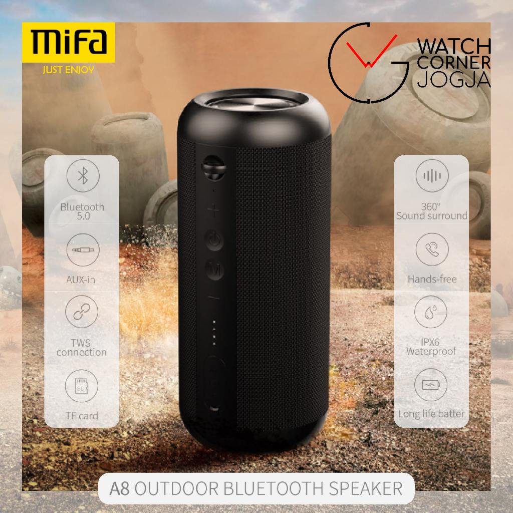 MIFA A8 TWS Bluetooth Speaker 30W Stereo Sound IPX6 Waterproof ORIGINAL GARANSI