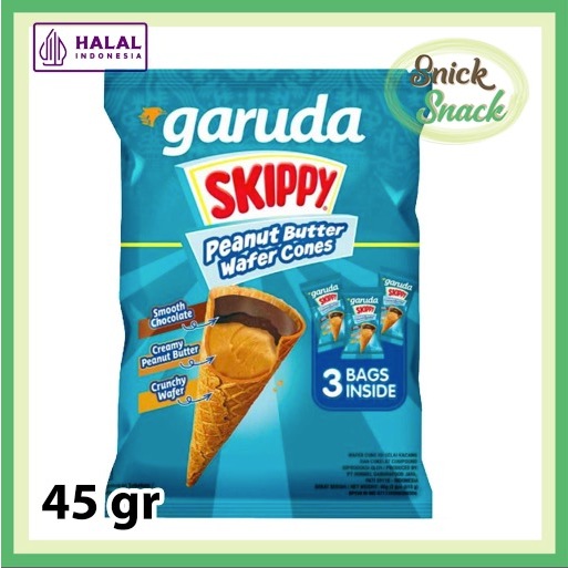 

Garuda Skippy Cone 45 gr Peanut Butter Wafer Cones Selai Kacang