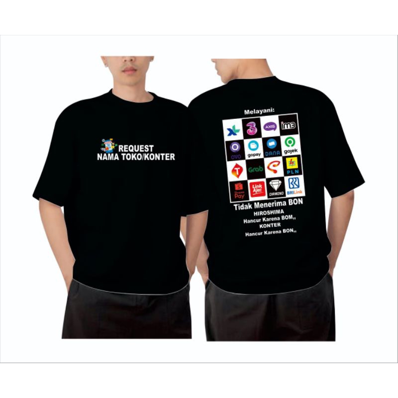 KAOS REQUEST NAMA TOKO KONTER FULL PEMBAYARAN