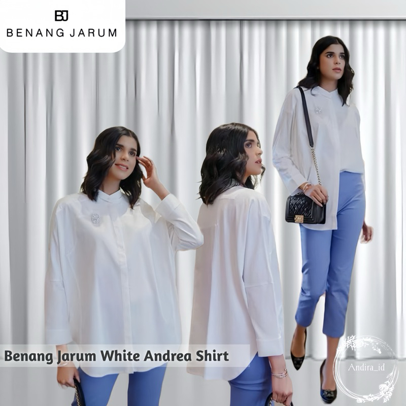 New Benang jarum x Buttonscarves white andrea shirt