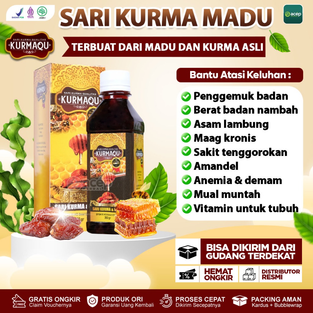 Obat Penambah Nafsu Makan Vitamin Anak Penambah Nafsu Makan Penggemuk Badan Sari Kurma KURMAQU