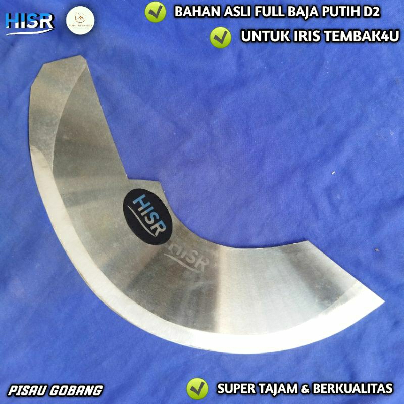 Pisau gobang rajang daun tembakou baja full baja putih D2 berkualitas