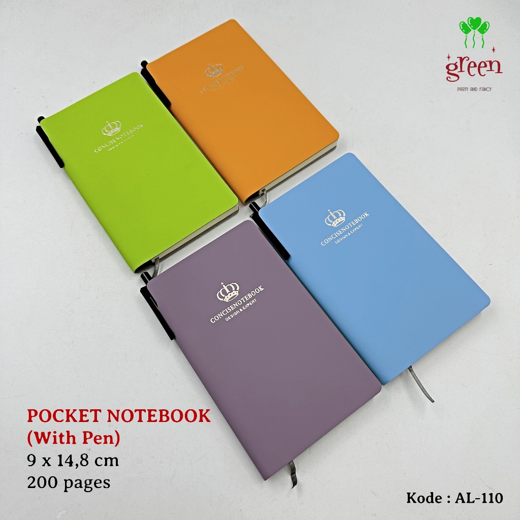 

Notebook saku Pocket notebook Agenda saku Notebook kulit 200 halaman free pulpen AL-110