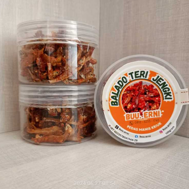 

Balado ikan teri J E N G K I -B U U erni -teri jengki-seafood kering-makanan siap saji