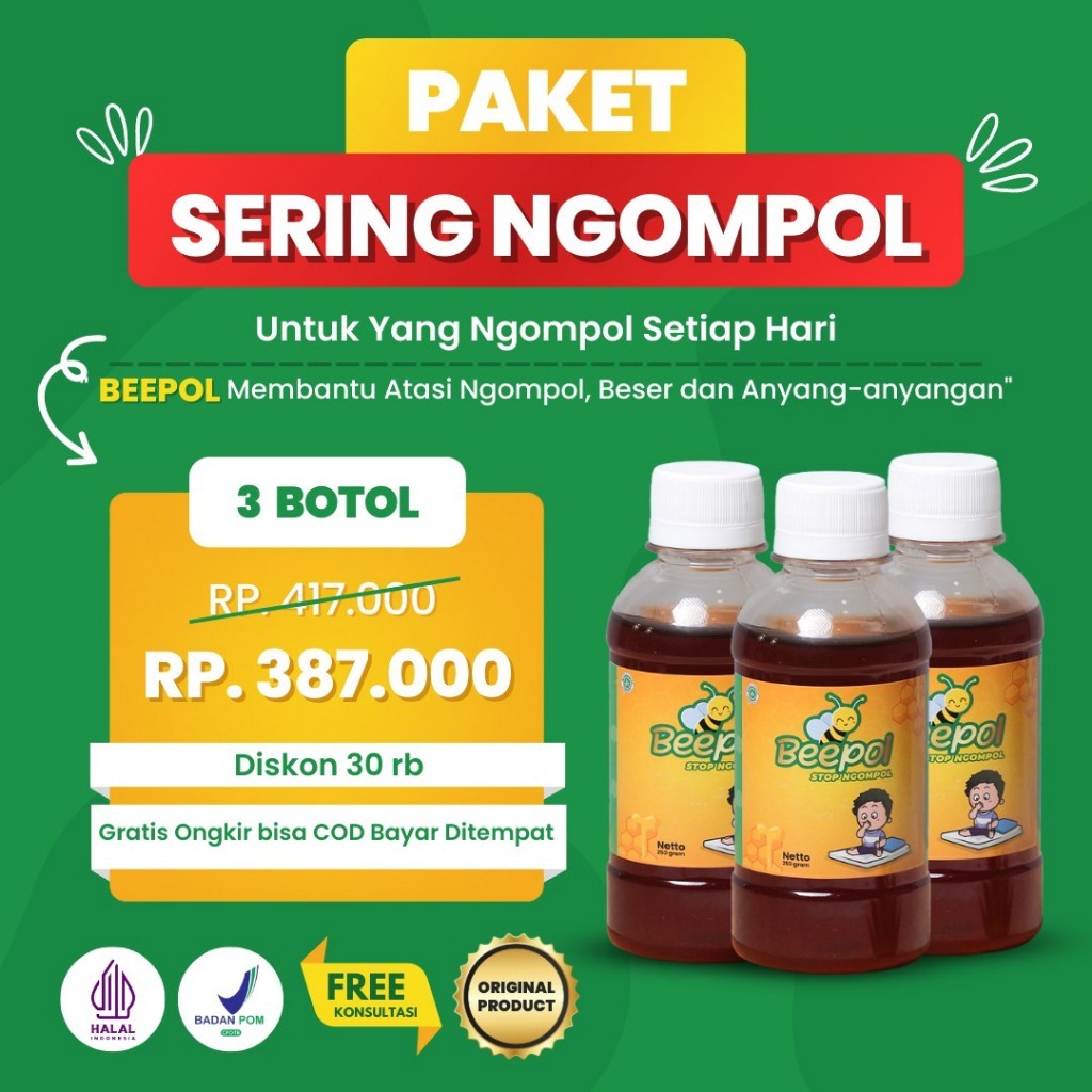 

【100% 】Madu BEEPOL ( Paket 3 Botol Diskon 30Rb ) Madu Stop Ompol Obat Ngompol Original Anak Dewasa