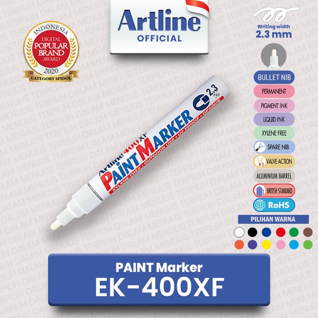 

ARTLINE Spidol Paint Marker Ban Mobil EK-400XF SPIDOL WARNA PUTIH