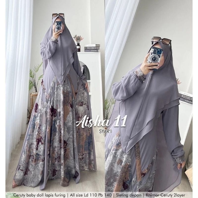 BAJU MUSLIM WANITA AISHA 11 SYARI