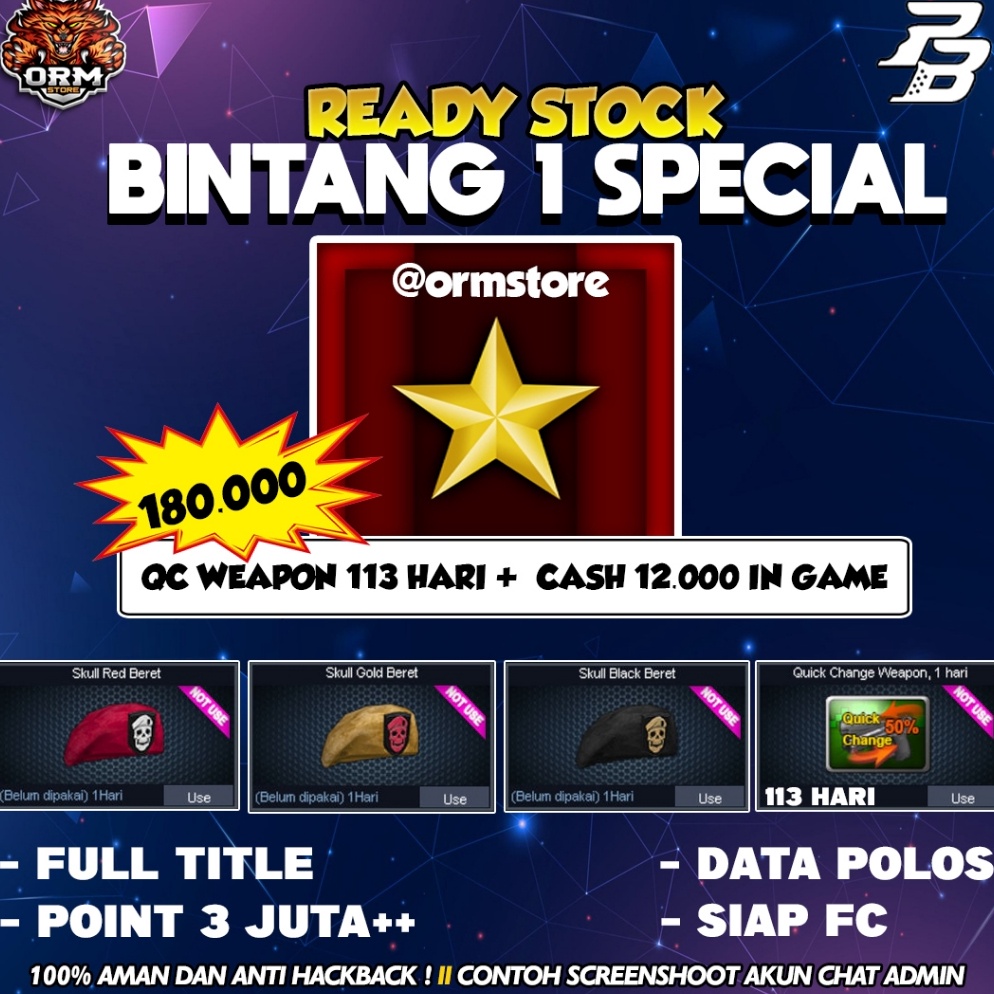 KODE Y34D CHAR POINTBLANK  AKUN POINTBLANK  CHAR PB  AKUN PB  BINTANG 1 FULL TITLE