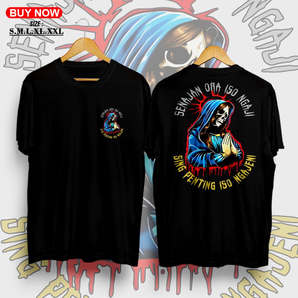 [Bisa-COD] Kaos Sanajan Ora Iso Ngaji | Kaos Kata Kata |  kaos Terlaris | Baju Kaos Viral