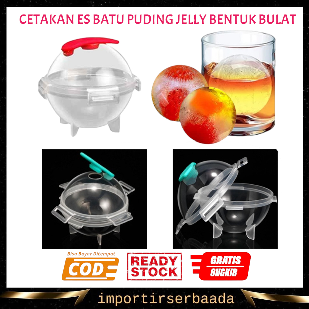 IMP- Cetakan Es Batu Model Bulat Jumbo 5cm / Tempat Cetak Puding Agar Jelly Cokelat Gelatin / Ice Mo