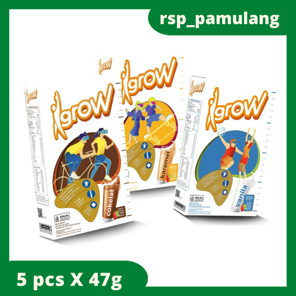 

Igrow - Susu Pertumbuhan Remaja 5 sache X 47g (Vanila/Cokelat/Karamel)