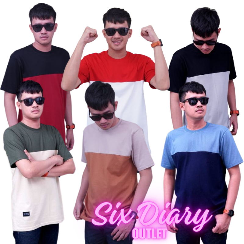 Kaos Cowok Two Tone Six Diary Kaos Kombinasi Pria Dewasa Original Six Diary