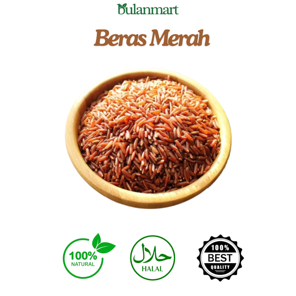 

beras merah sosoh premium rendah gula untuk diet tinggi serat 1 kg