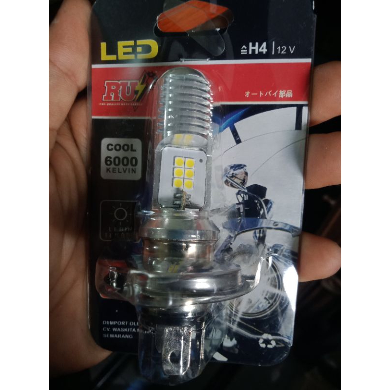 bohlam LED putih. bohlam LED depan motor Vixion Jupiter MX Mega pro. 2 sisi 12 mata