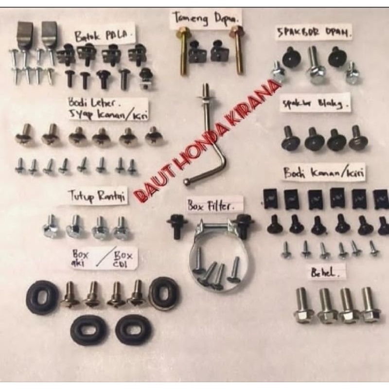 Baut lengkap full body honda kirana/baut fullset body kirana