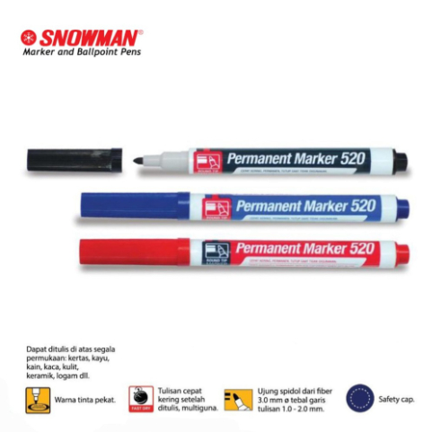 (Pcs) SNOWMAN - Spidol G-520 Kecil Permanen Marker