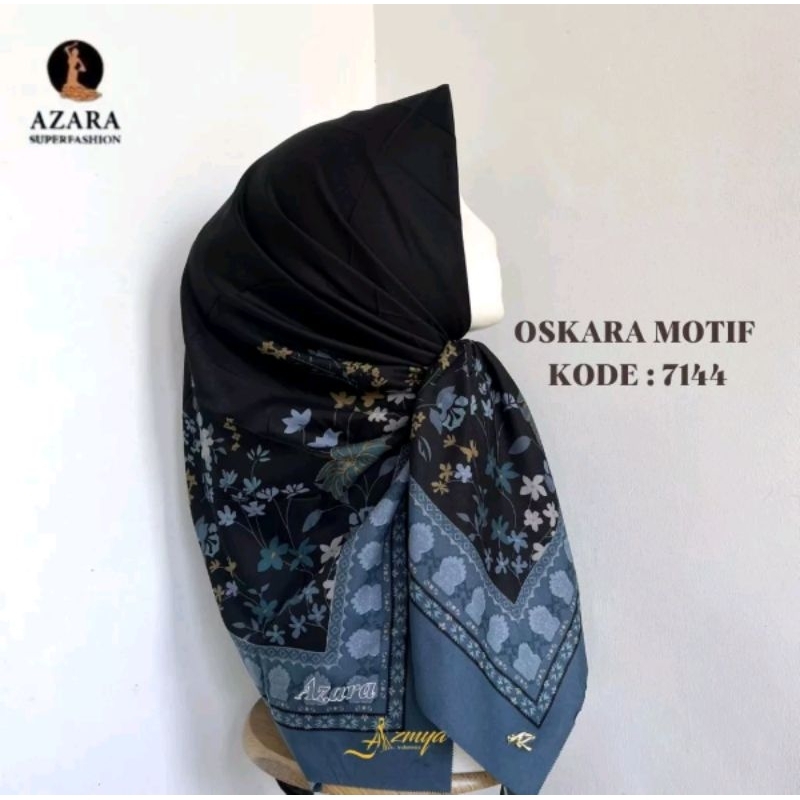 Jilbab Motif Oskara Azara Premium / Hijab Motif Segiempat / Hijab Voal Motif Oskara Azara